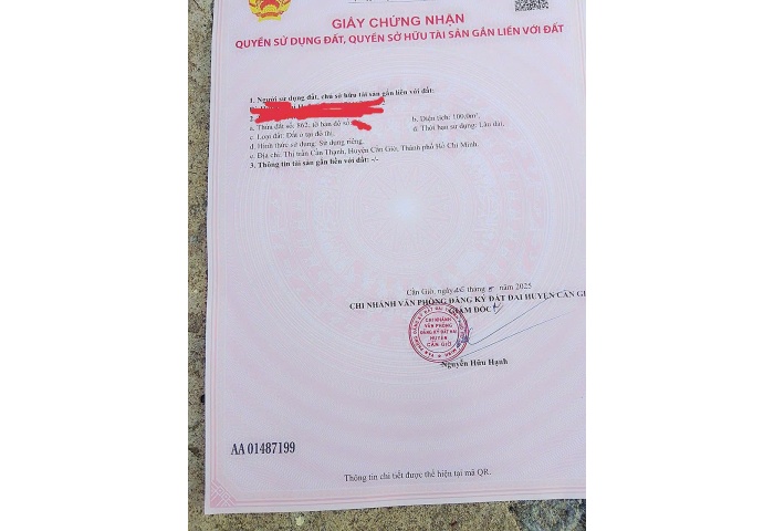 ĐẤT ĐƯỜNG SỐ 1 KHU DÂN CƯ GIỒNG AO 100M2 GIÁ 5 TỈ